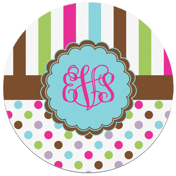 Stripes & Dots Round Mousepad - APPROVAL