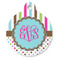 Stripes & Dots Round Pet ID Tag (Personalized)