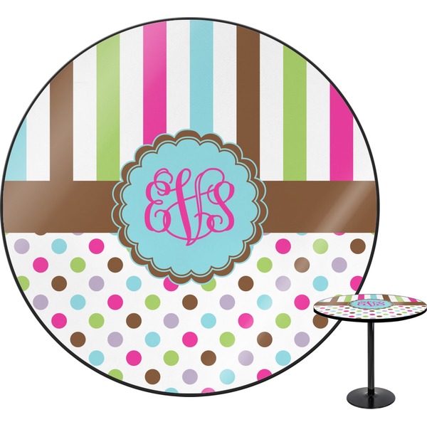 Custom Stripes & Dots Round Table - 30" (Personalized)