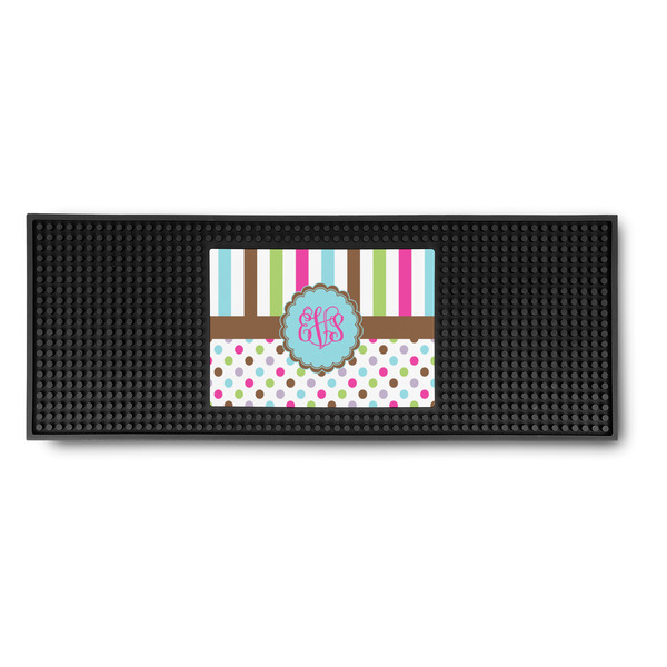 Custom Stripes & Dots Rubber Bar Mat (Personalized)