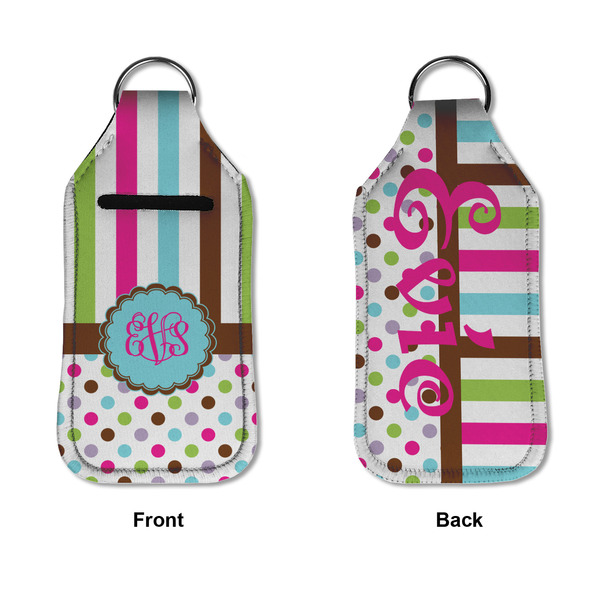 Stripes & Dots Sanitizer Holder Keychain - Large APPROVAL (Flat)