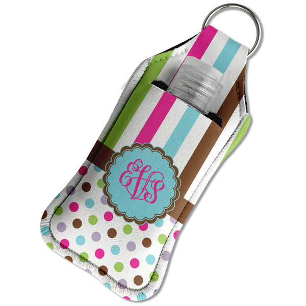 Stripes & Dots Sanitizer Holder Keychain - Large in Case