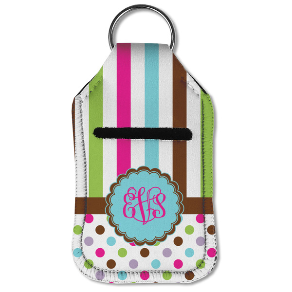 Stripes & Dots Sanitizer Holder Keychain - Small (Front Flat)