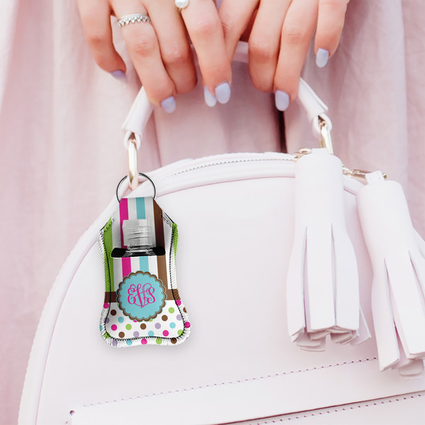 Stripes & Dots Sanitizer Holder Keychain - Small (LIFESTYLE)