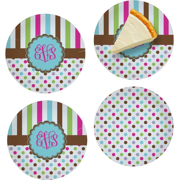 Stripes & Dots Set of Appetizer / Dessert Plates