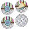 Stripes & Dots Set of Appetizer / Dessert Plates