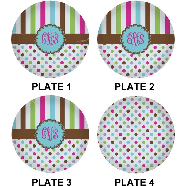 Stripes & Dots Set of Lunch / Dinner Plates (Approval)