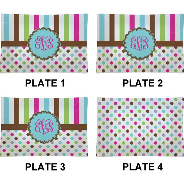 Stripes & Dots Set of Rectangular Appetizer / Dessert Plates (Approval)