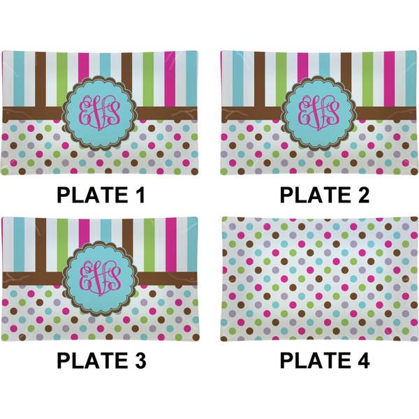 Stripes & Dots Set of Rectangular Dinner Plates (Approval)