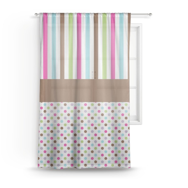Custom Stripes & Dots Sheer Curtain - 50"x84"
