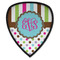 Stripes & Dots Iron on Shield Patch A w/ Monogram
