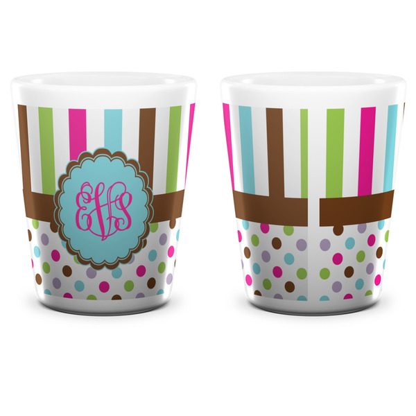 Stripes & Dots Shot Glass - White - APPROVAL