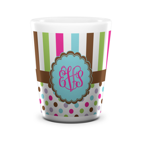 Stripes & Dots Shot Glass - White - FRONT