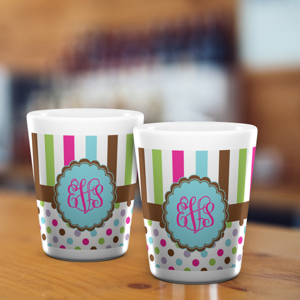 Stripes & Dots Shot Glass - White - LIFESTYLE