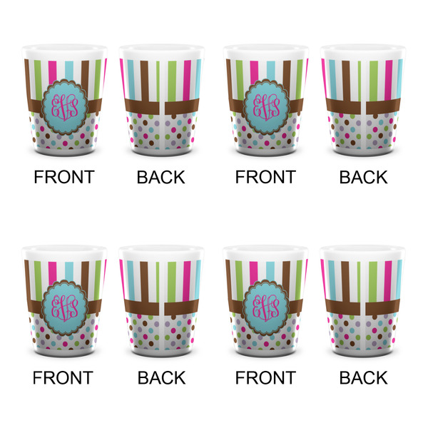 Stripes & Dots Shot Glass - White - Set of 4 - APPROVAL
