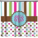Stripes & Dots Shower Curtain - Custom Size (Personalized)