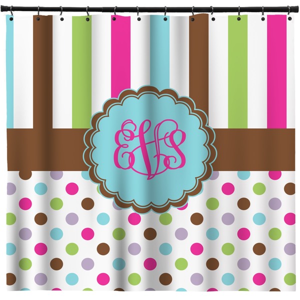 Custom Stripes & Dots Shower Curtain - Custom Size (Personalized)