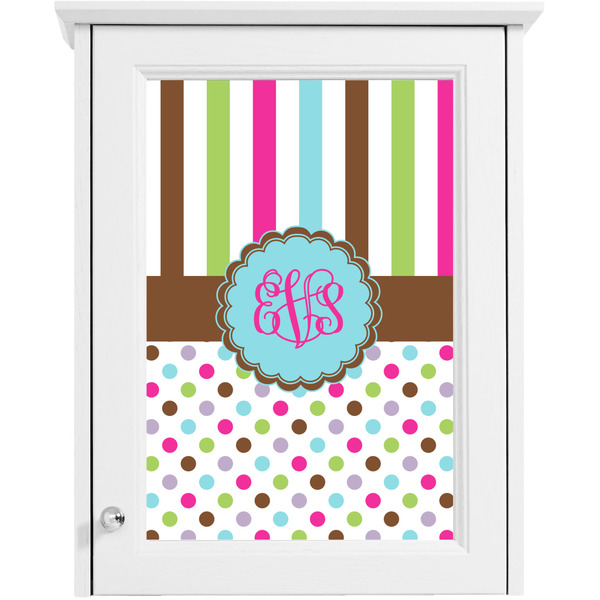 Stripes & Dots Single White Cabinet Decal
