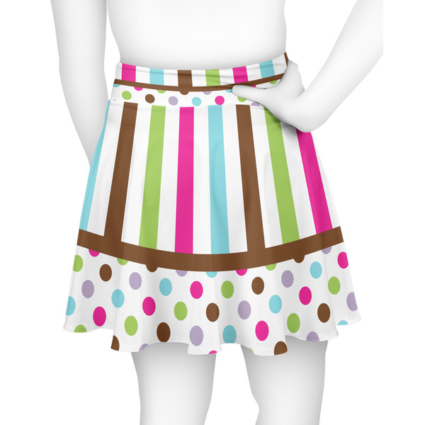 Stripes & Dots Skater Skirt - Back