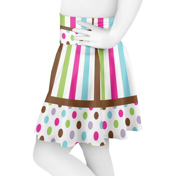 Stripes & Dots Skater Skirt - Side