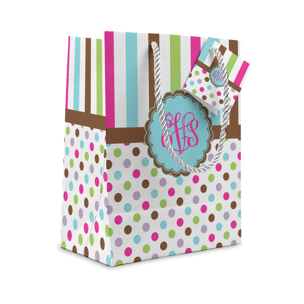 Custom Stripes & Dots Small Gift Bag (Personalized)