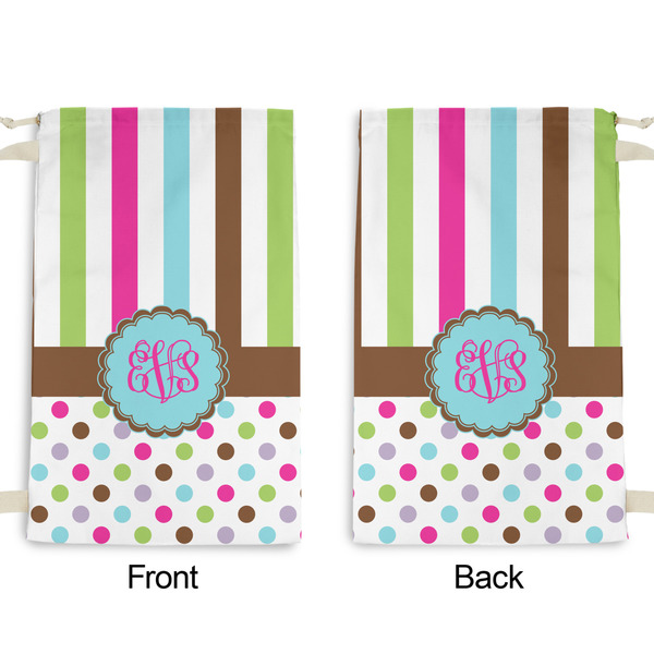 Stripes & Dots Small Laundry Bag - Front & Back View