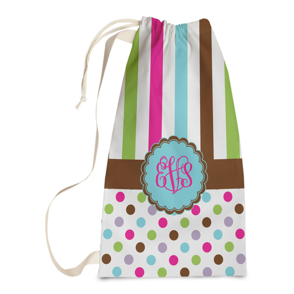 Custom Stripes & Dots Laundry Bags - Small (Personalized)