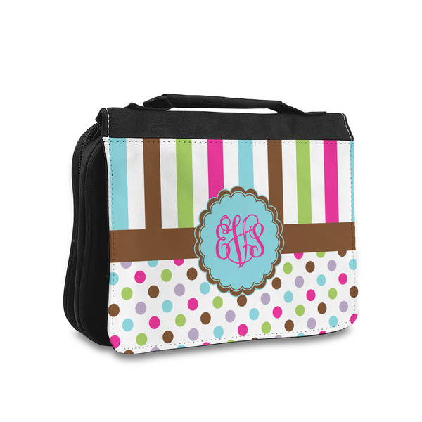 Custom Stripes & Dots Toiletry Bag - Small (Personalized)