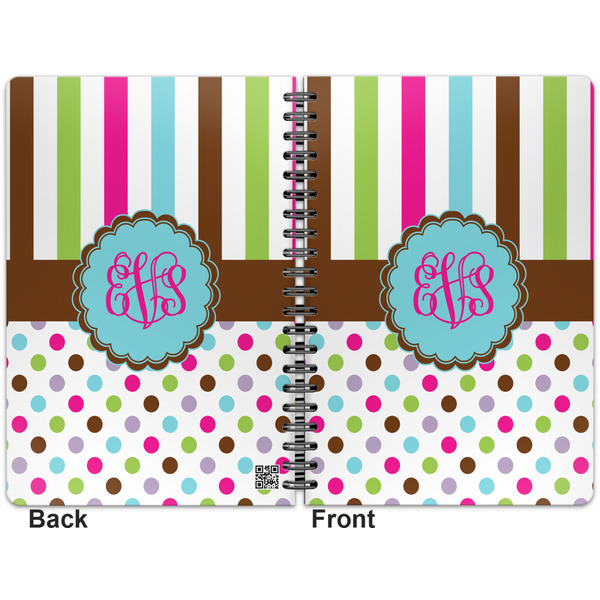 Stripes & Dots Spiral Journal 7 x 10 - Apvl