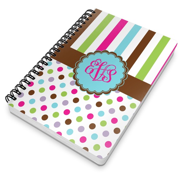 Stripes & Dots Spiral Journal 7 x 10 - Main