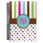 Stripes & Dots Spiral Notebook (Personalized)