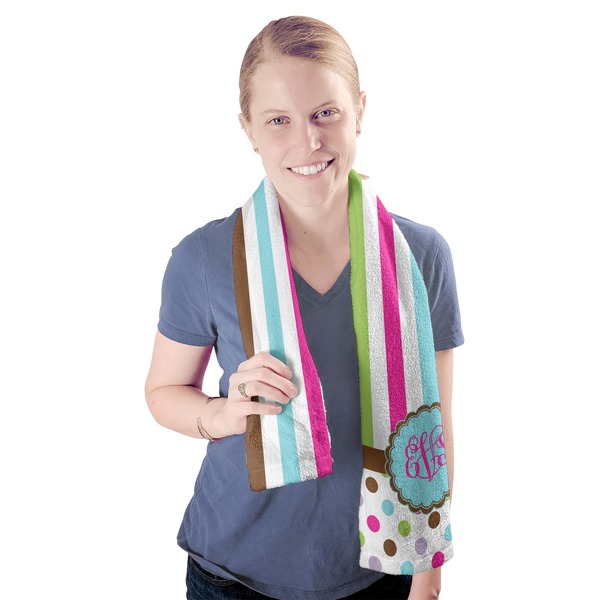 Stripes & Dots Sport Towel - Exercise use - Model