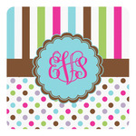 Stripes & Dots Square Decal - Small (Personalized)