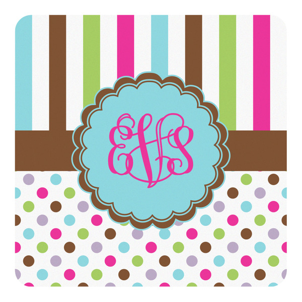 Custom Stripes & Dots Square Decal - XLarge (Personalized)
