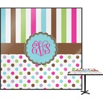 Stripes & Dots Square Table Top - 24" (Personalized)
