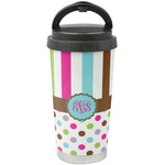 Stripes & Dots Stainless Steel Coffee Tumbler (Personalized)