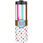 Stripes & Dots Stainless Steel Skinny Tumbler - 20 oz (Personalized)