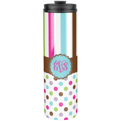 Stripes & Dots Stainless Steel Skinny Tumbler - 20 oz (Personalized)