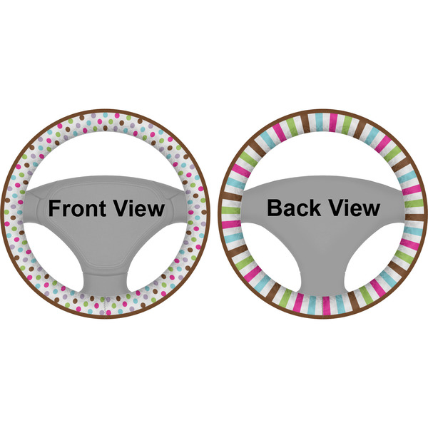 Stripes & Dots Steering Wheel Cover- Front and Back