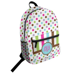 Stripes & Dots Student Backpack (Personalized)