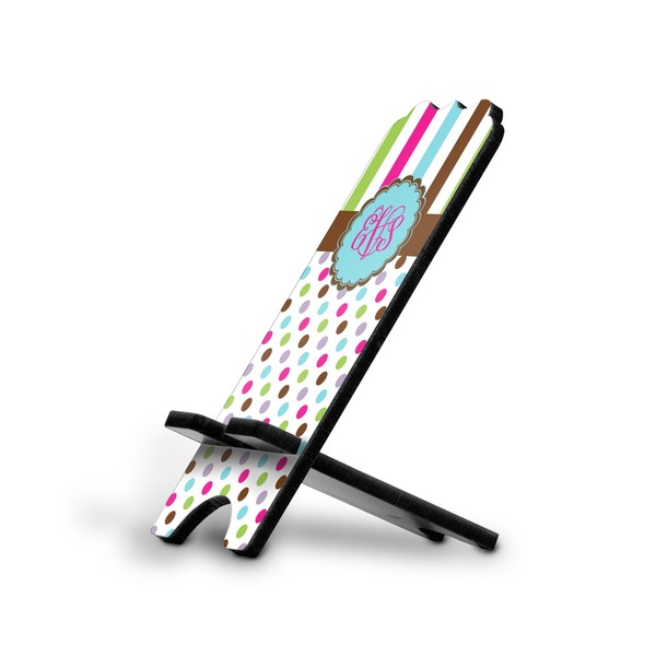 Custom Stripes & Dots Stylized Cell Phone Stand - Small w/ Monograms