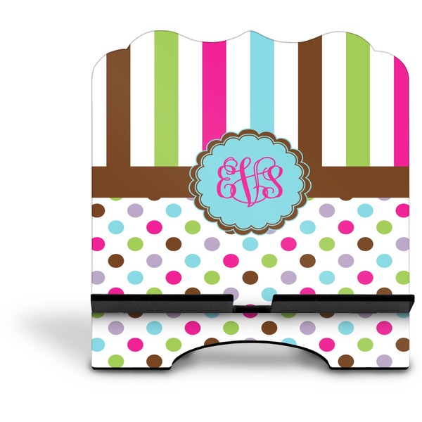 Stripes & Dots Stylized Tablet Stand - Front without iPad