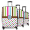 Stripes & Dots 3 Piece Luggage Set - 20" Carry On, 24" Medium Checked, 28" Large Checked (Personalized)
