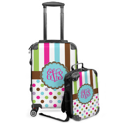 Stripes & Dots Kids 2-Piece Luggage Set - Suitcase & Backpack (Personalized)