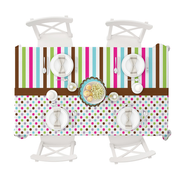 Stripes & Dots Tablecloths (58"x102") - TOP VIEW