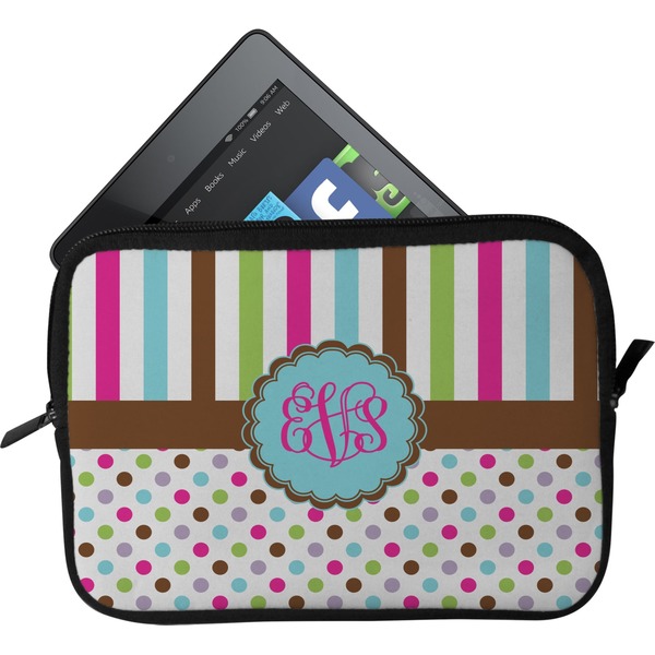 Custom Stripes & Dots Tablet Case / Sleeve - Small (Personalized)
