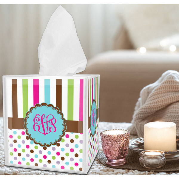 Stripes & Dots Tissue Box - LIFESTYLE