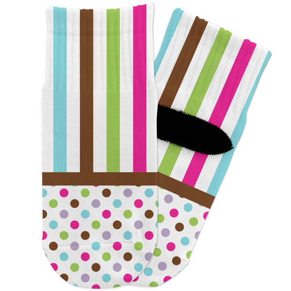 Custom Stripes & Dots Toddler Ankle Socks