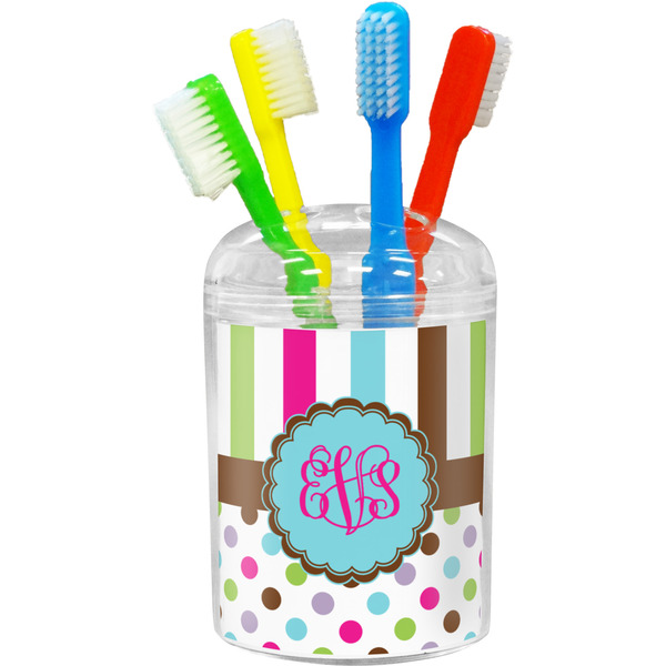 Custom Stripes & Dots Toothbrush Holder (Personalized)