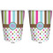 Stripes & Dots Trash Can White - Front and Back - Apvl